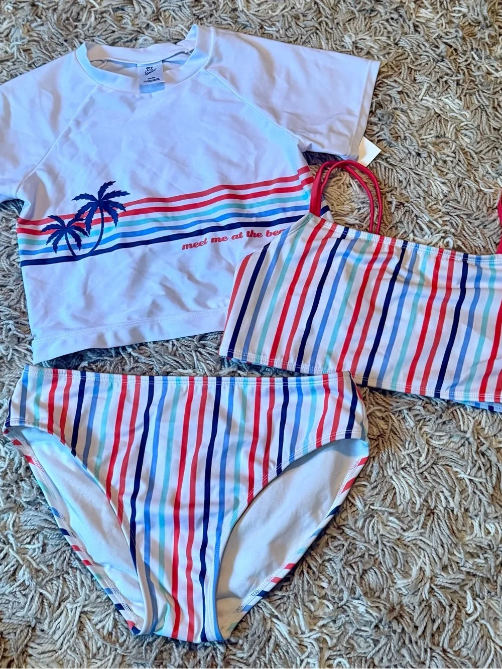 4 Swimsuit Art Class Cat & Jack Wonder Nation 2/3 Piece Swim Set Size XL 14 16